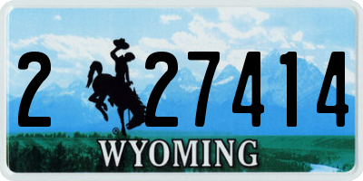 WY license plate 227414