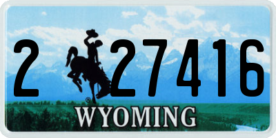 WY license plate 227416