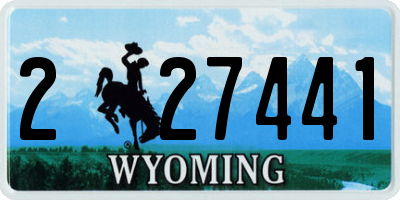 WY license plate 227441
