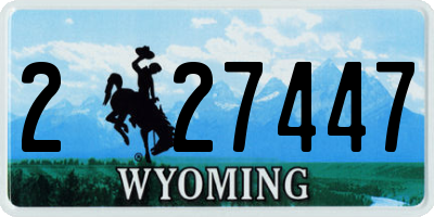 WY license plate 227447