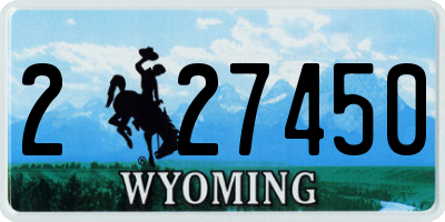WY license plate 227450