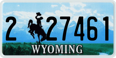 WY license plate 227461