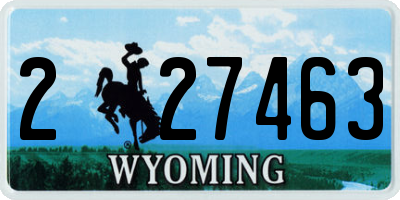 WY license plate 227463