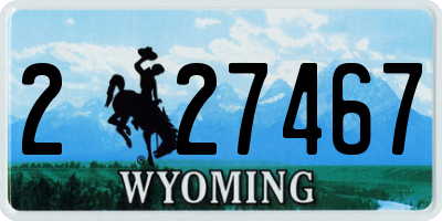 WY license plate 227467