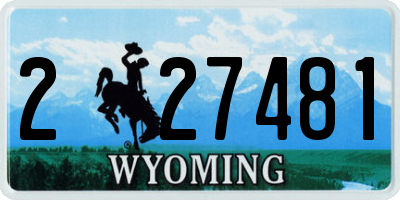 WY license plate 227481
