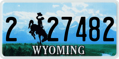 WY license plate 227482