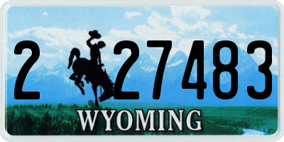WY license plate 227483