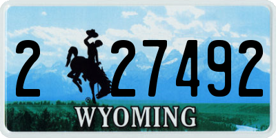 WY license plate 227492