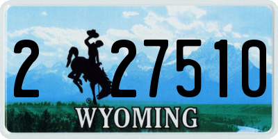 WY license plate 227510