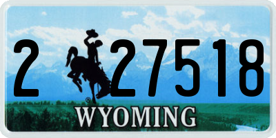 WY license plate 227518