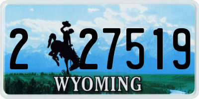 WY license plate 227519