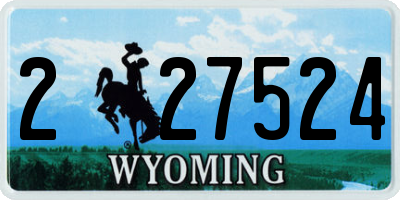 WY license plate 227524
