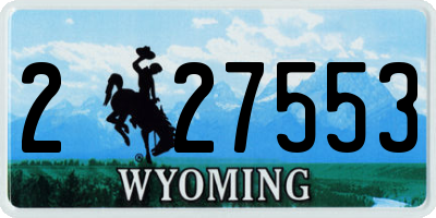 WY license plate 227553