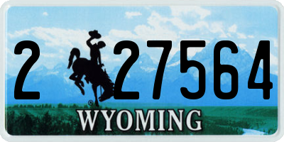 WY license plate 227564