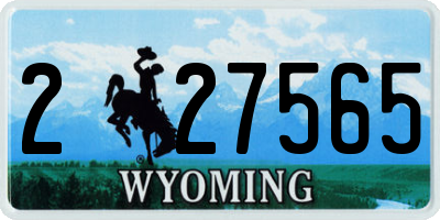 WY license plate 227565
