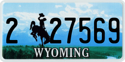 WY license plate 227569