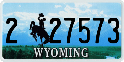 WY license plate 227573