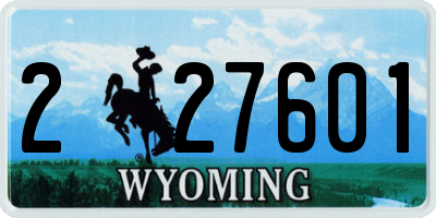 WY license plate 227601
