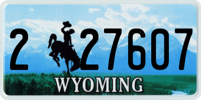 WY license plate 227607