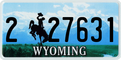 WY license plate 227631