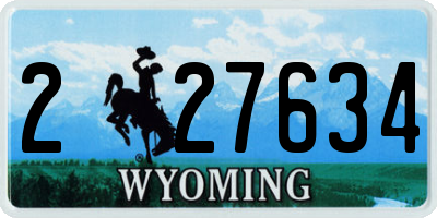 WY license plate 227634