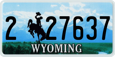 WY license plate 227637