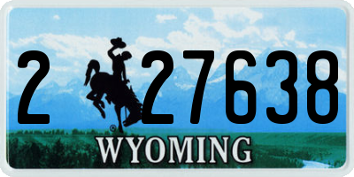 WY license plate 227638