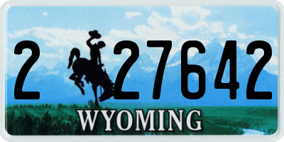 WY license plate 227642