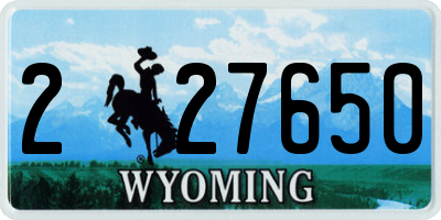WY license plate 227650