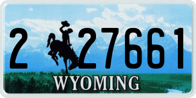 WY license plate 227661