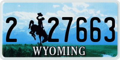 WY license plate 227663