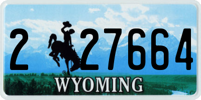 WY license plate 227664