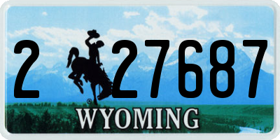WY license plate 227687