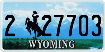 WY license plate 227703