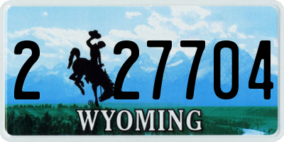 WY license plate 227704