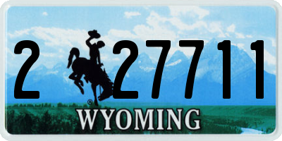 WY license plate 227711