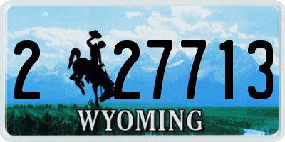WY license plate 227713