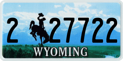 WY license plate 227722