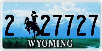 WY license plate 227727