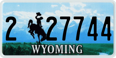 WY license plate 227744