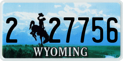 WY license plate 227756