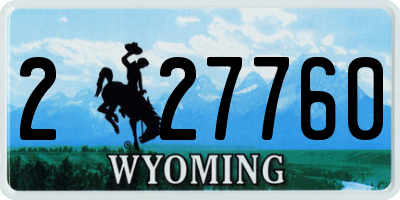 WY license plate 227760