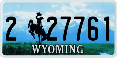 WY license plate 227761