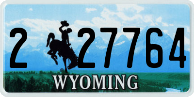 WY license plate 227764