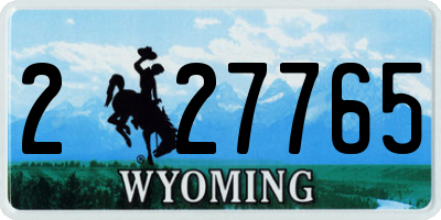 WY license plate 227765