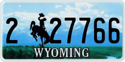 WY license plate 227766