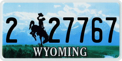 WY license plate 227767