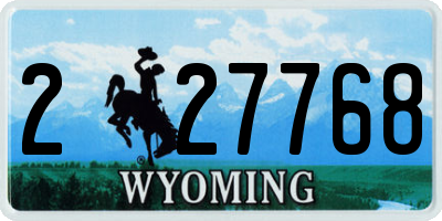 WY license plate 227768