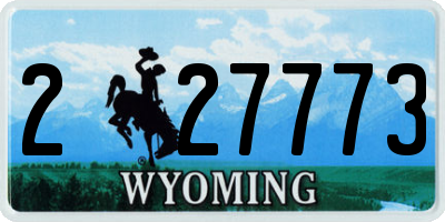WY license plate 227773