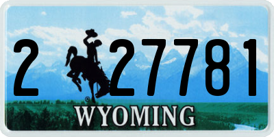 WY license plate 227781